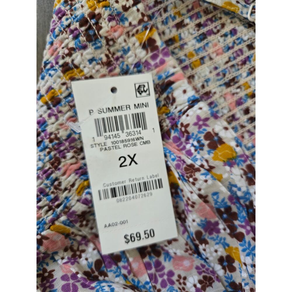 On 34th Plus Floral Smocked Midi Dress – Size 2X, NWT - Picture 9 of 11